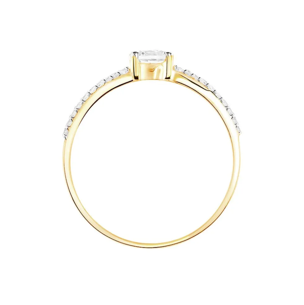 Bague Solitaire Jessa Or Jaune Oxyde De Zirconium
