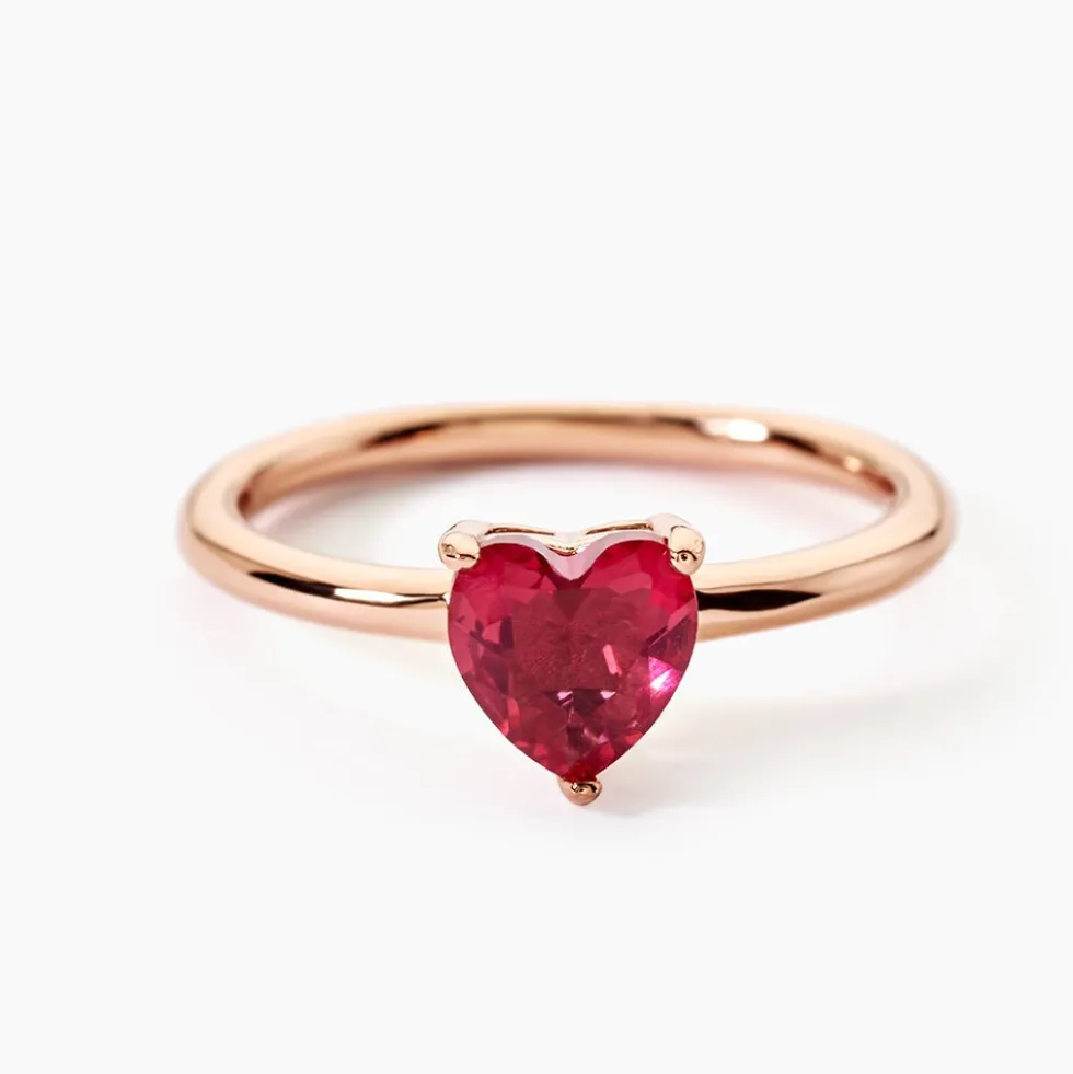 Bague Solitaire Kelvyn Argent Rose Oxyde De Zirconium