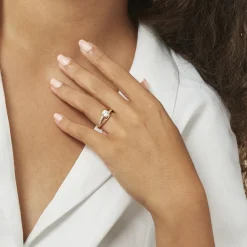 Bague Solitaire Khali Plaqué Or Jaune Oxyde De Zirconium