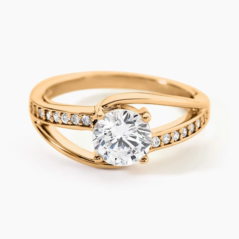 Bague Solitaire Khali Plaqué Or Jaune Oxyde De Zirconium