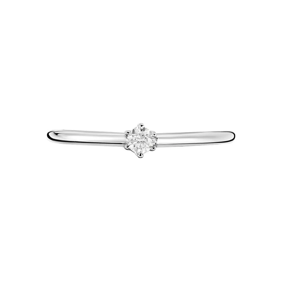 Bague Solitaire Liseline Or Blanc Diamant