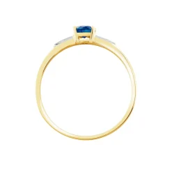 Bague Solitaire Ludmilla Or Jaune Saphir Et Diamant