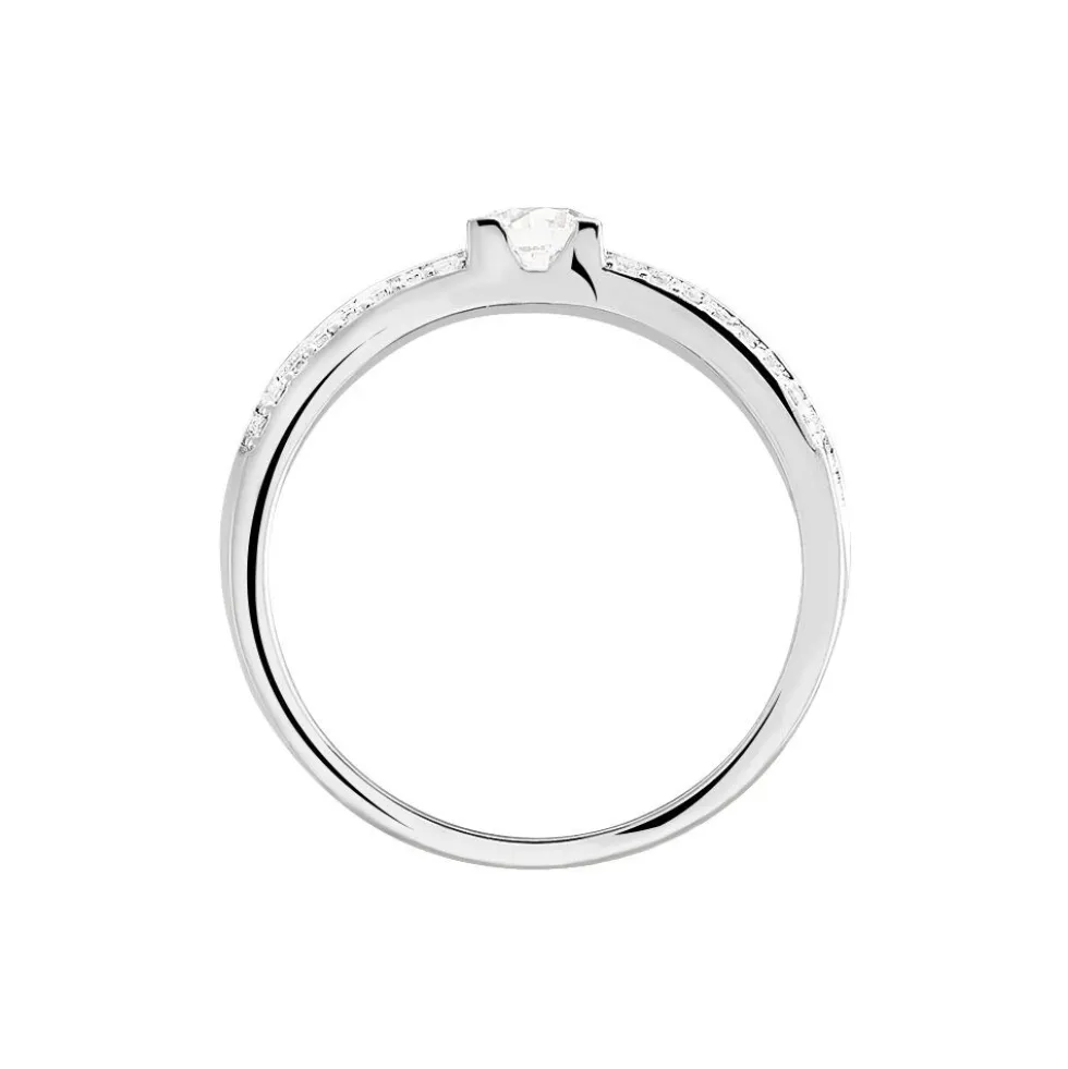 Bague Solitaire Maevane Argent Blanc Oxyde De Zirconium