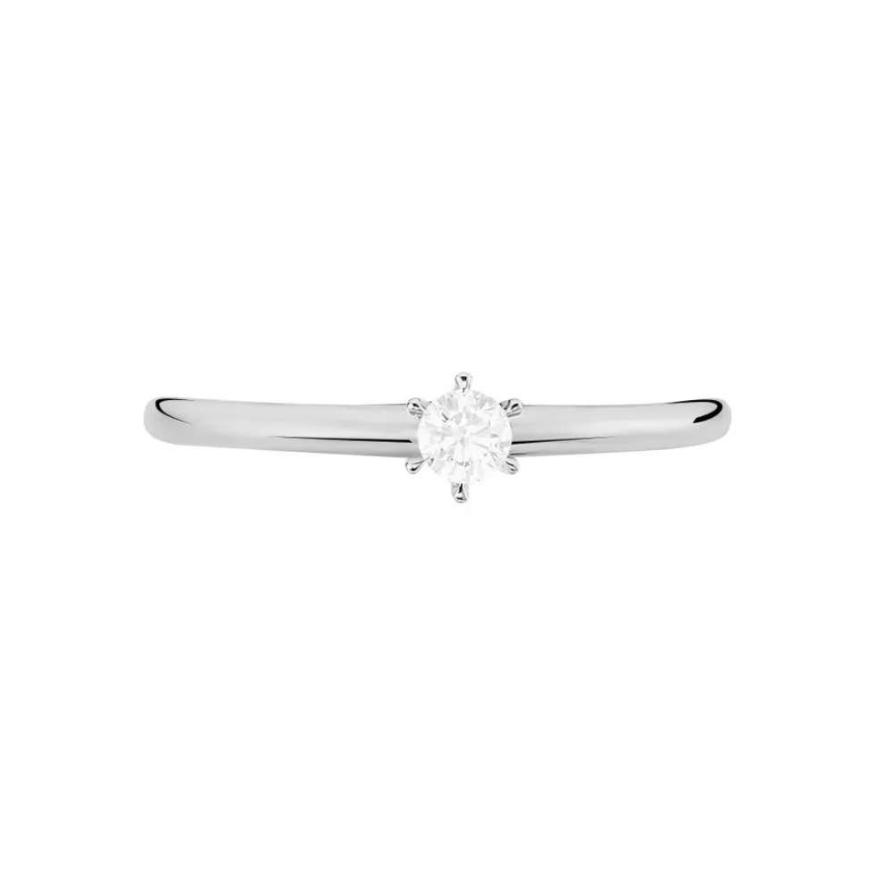 Bague Solitaire Mai-li Or Blanc Diamant