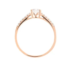 Bague Solitaire Manon Or Rose Oxyde De Zirconium