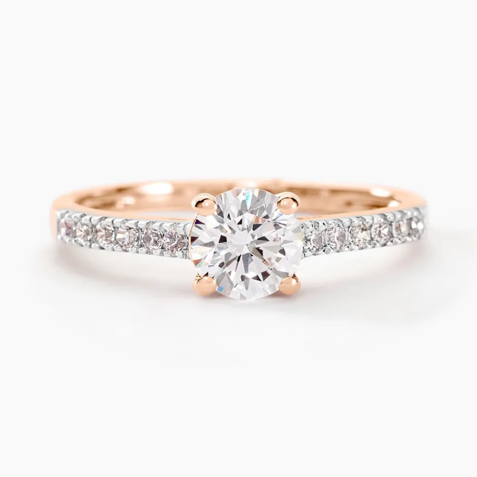Bague Solitaire Manon Or Rose Oxyde De Zirconium