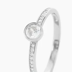 Bague Solitaire Mathylda Argent Blanc Oxyde De Zirconium