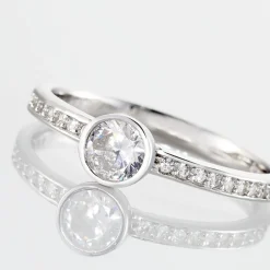 Bague Solitaire Mathylda Argent Blanc Oxyde De Zirconium