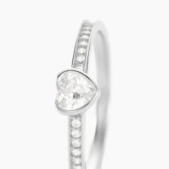 Bague Solitaire Mathylda Argent Blanc Oxyde De Zirconium