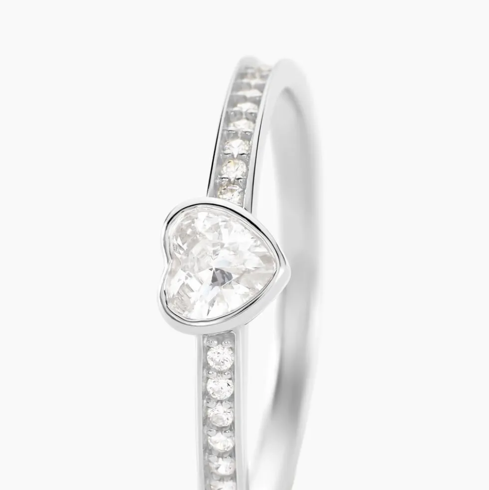 Bague Solitaire Mathylda Argent Blanc Oxyde De Zirconium