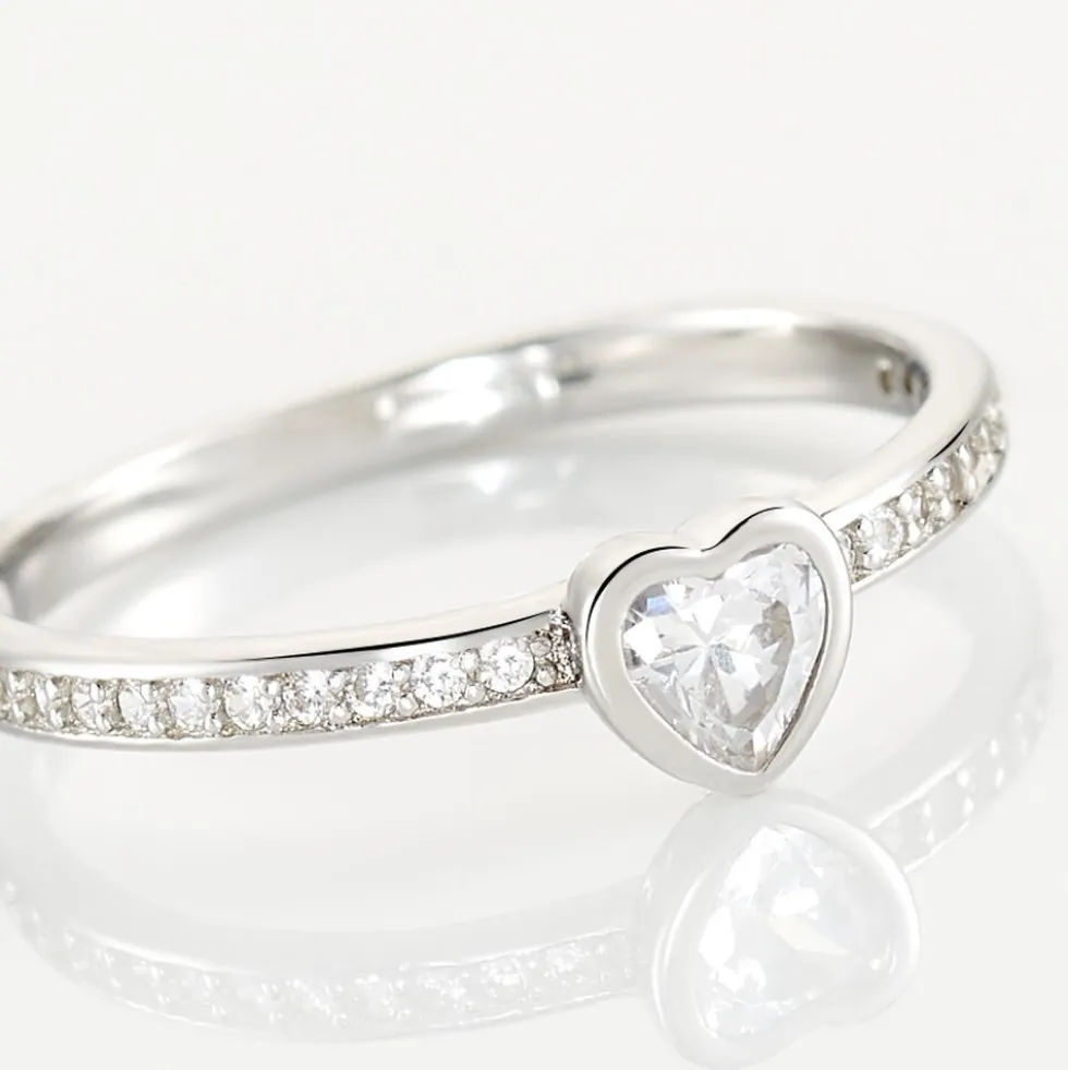 Bague Solitaire Mathylda Argent Blanc Oxyde De Zirconium