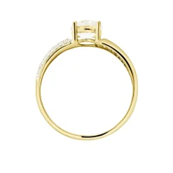Bague Solitaire Messine Or Jaune Oxyde De Zirconium