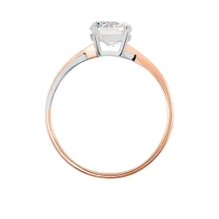 Bague Solitaire Micheline Or Bicolore Oxyde De Zirconium