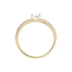 Bague Solitaire Mireilla Plaqué Or Jaune Oxyde De Zirconium