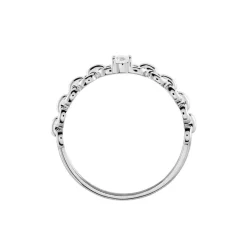Bague Solitaire Moccus Argent Blanc Oxyde De Zirconium
