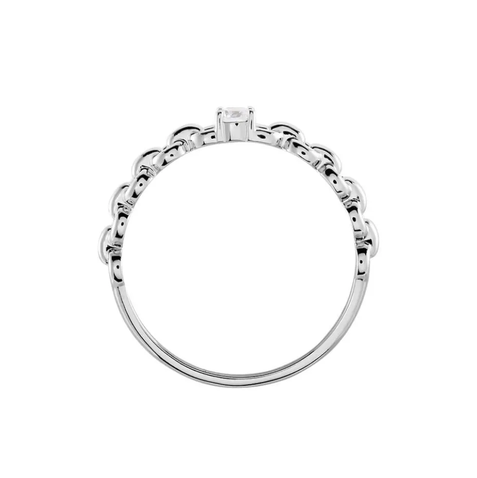 Bague Solitaire Moccus Argent Blanc Oxyde De Zirconium