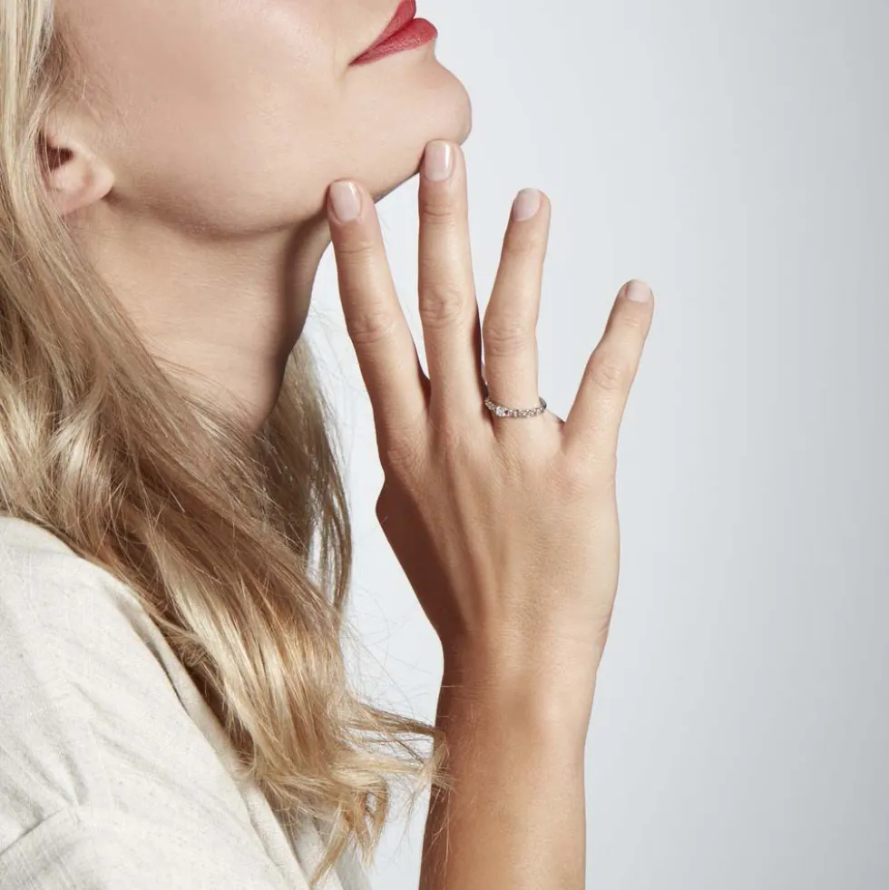 Bague Solitaire Moccus Argent Blanc Oxyde De Zirconium