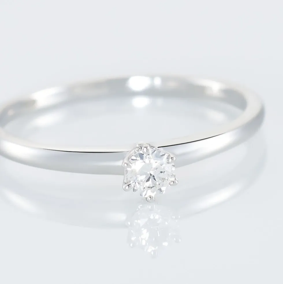 Bague Solitaire Natalia Or Blanc Diamant