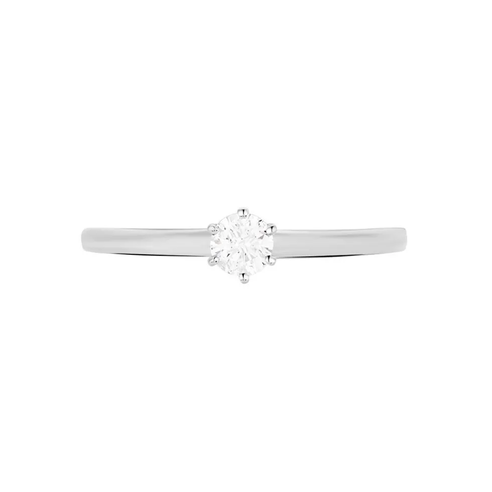 Bague Solitaire Natalia Or Blanc Diamant