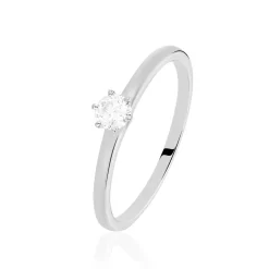 Bague Solitaire Natalia Or Blanc Diamant