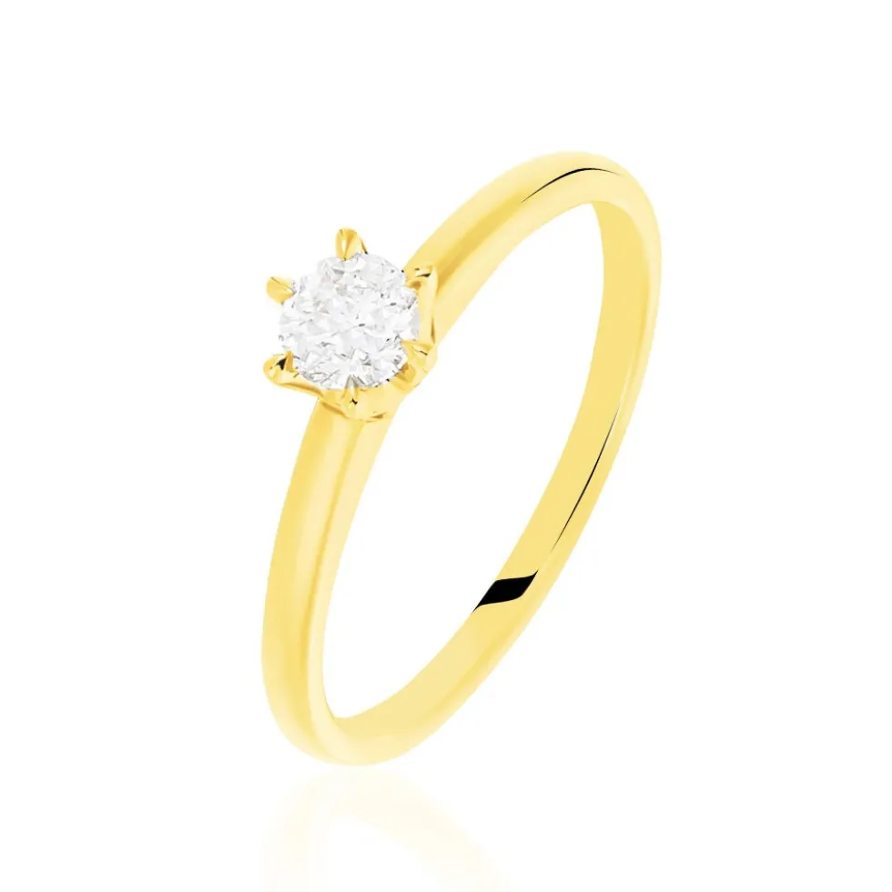 Bague Solitaire Niva Or Jaune Diamant
