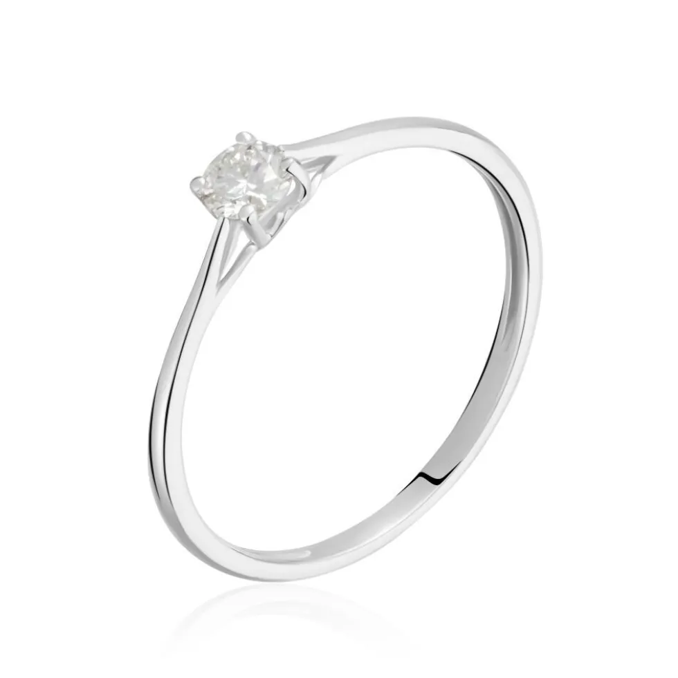 Bague Solitaire Or Blanc Solenia Diamant