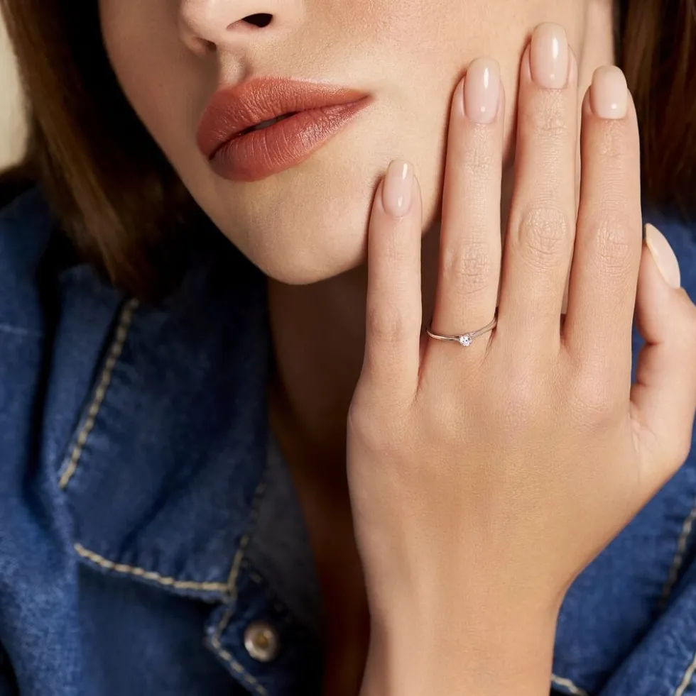Bague Solitaire Or Blanc Solenia Diamant