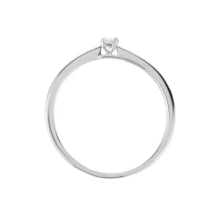 Bague Solitaire Or Blanc Flora Diamant