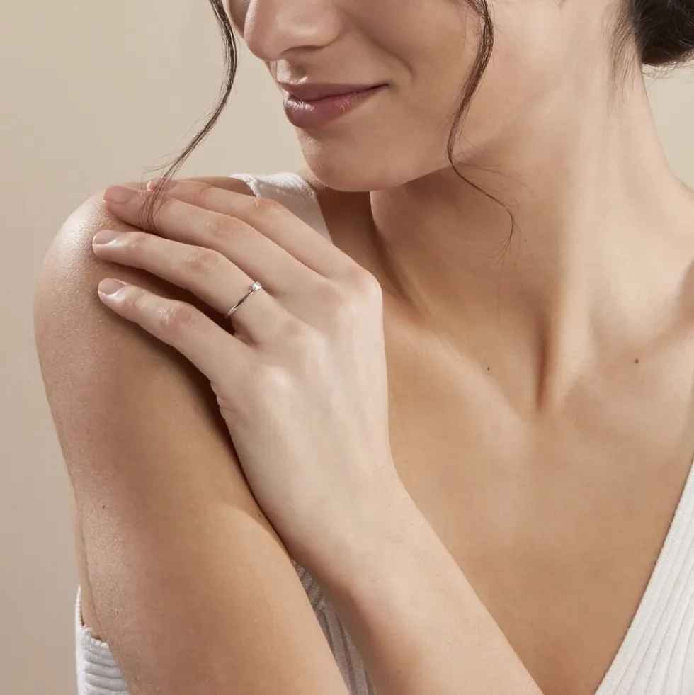 Bague Solitaire Or Blanc Solenia Diamant