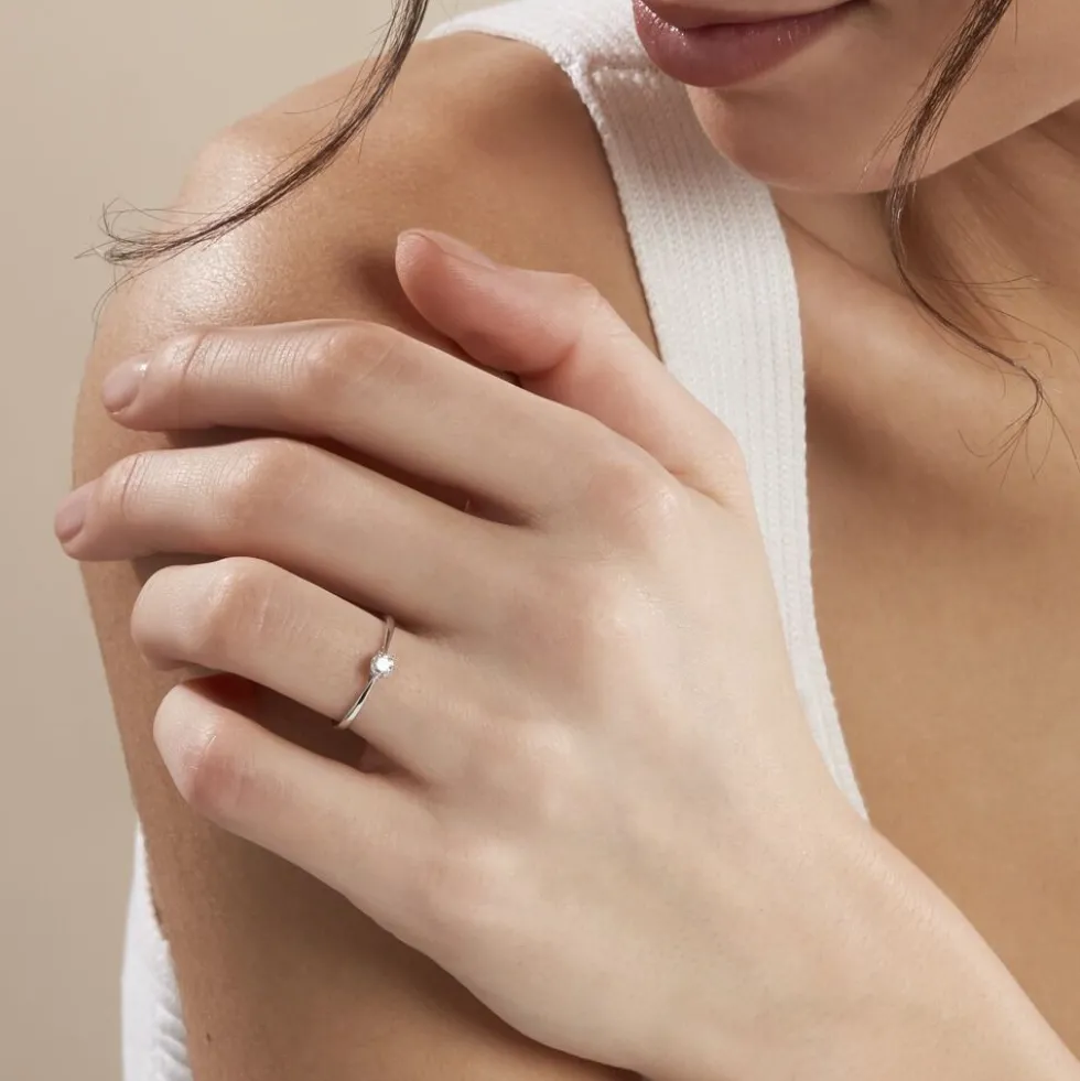 Bague Solitaire Or Blanc Solenia Diamant