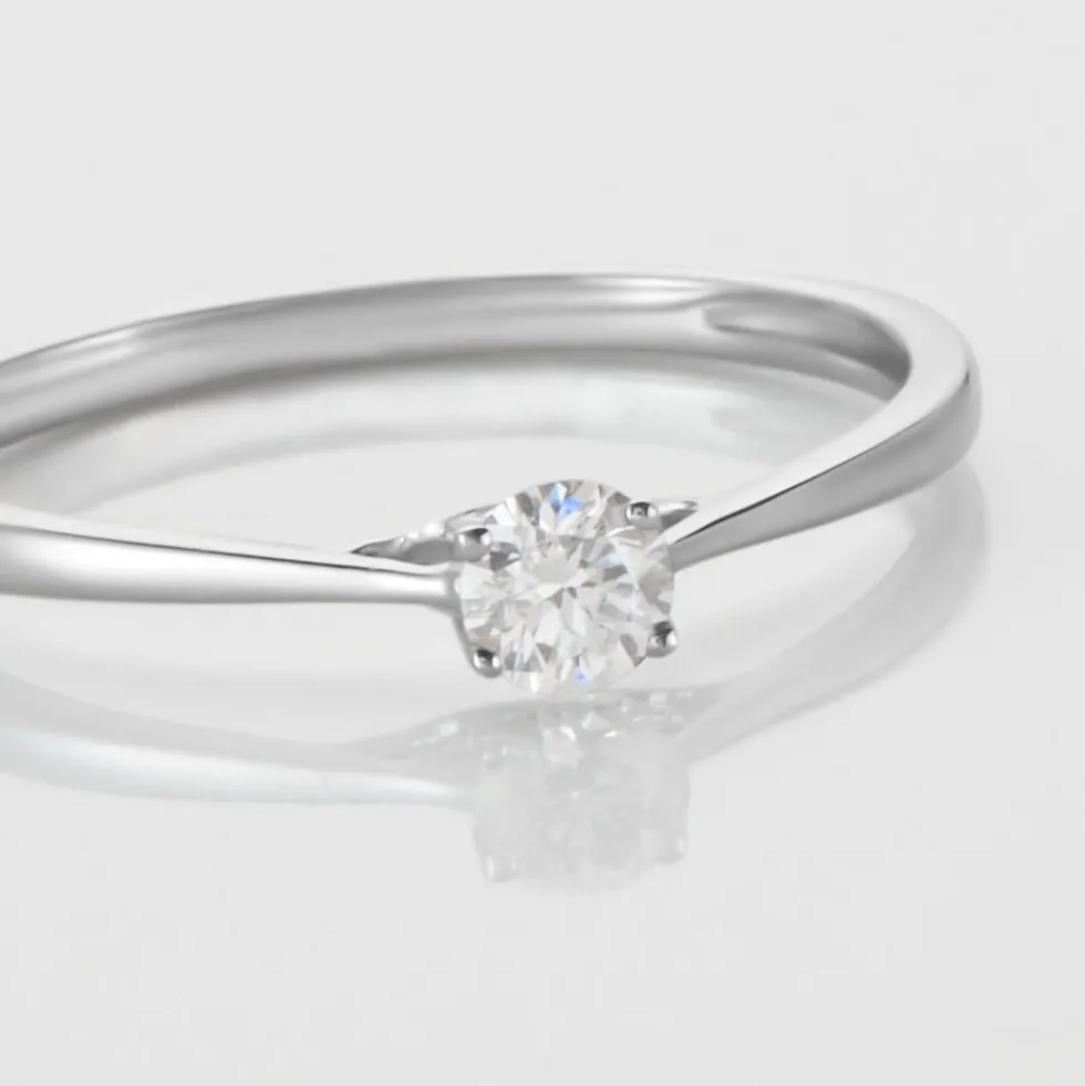 Bague Solitaire Or Blanc Solenia Diamant