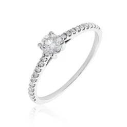 Bague Solitaire Or Blanc Nyala Diamants
