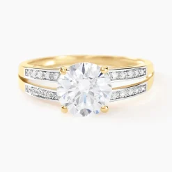 Bague Solitaire Or Jaune Anthyme Oxyde De Zirconium