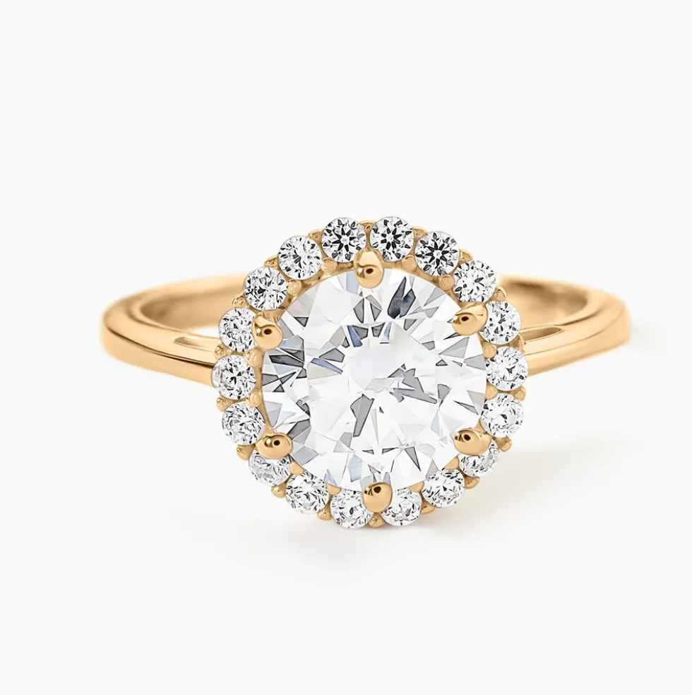 Bague Solitaire Plaqué Or Jaune Melva Oxyde De Zirconium