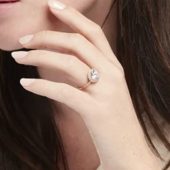 Bague Solitaire Plaqué Or Jaune Melva Oxyde De Zirconium