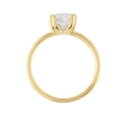 Bague Solitaire Plaqué Or Liber Oxyde De Zirconium