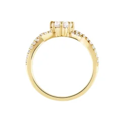 Bague Solitaire Plaqué Or Jaune Arienne Oxydes De Zirconium