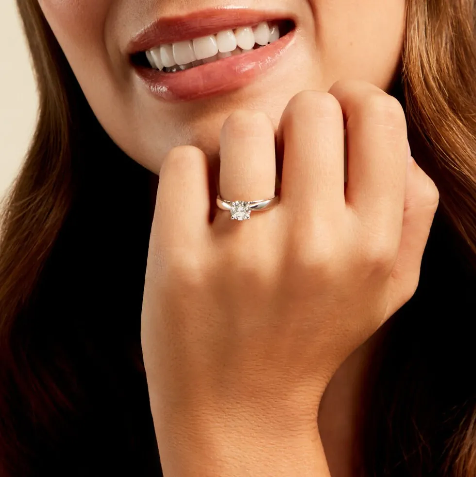 Bague Solitaire Platine Blanc Diamant