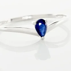 Bague Solitaire Pluie D'Eclat Or Blanc Saphir
