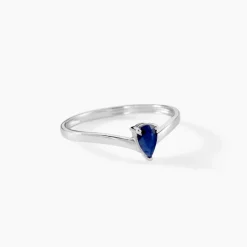 Bague Solitaire Pluie D'Eclat Or Blanc Saphir