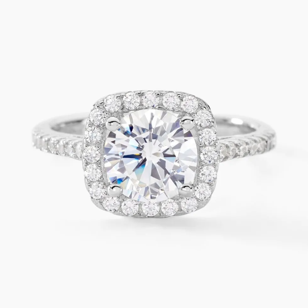 Bague Solitaire Rio Argent Blanc Oxyde De Zirconium