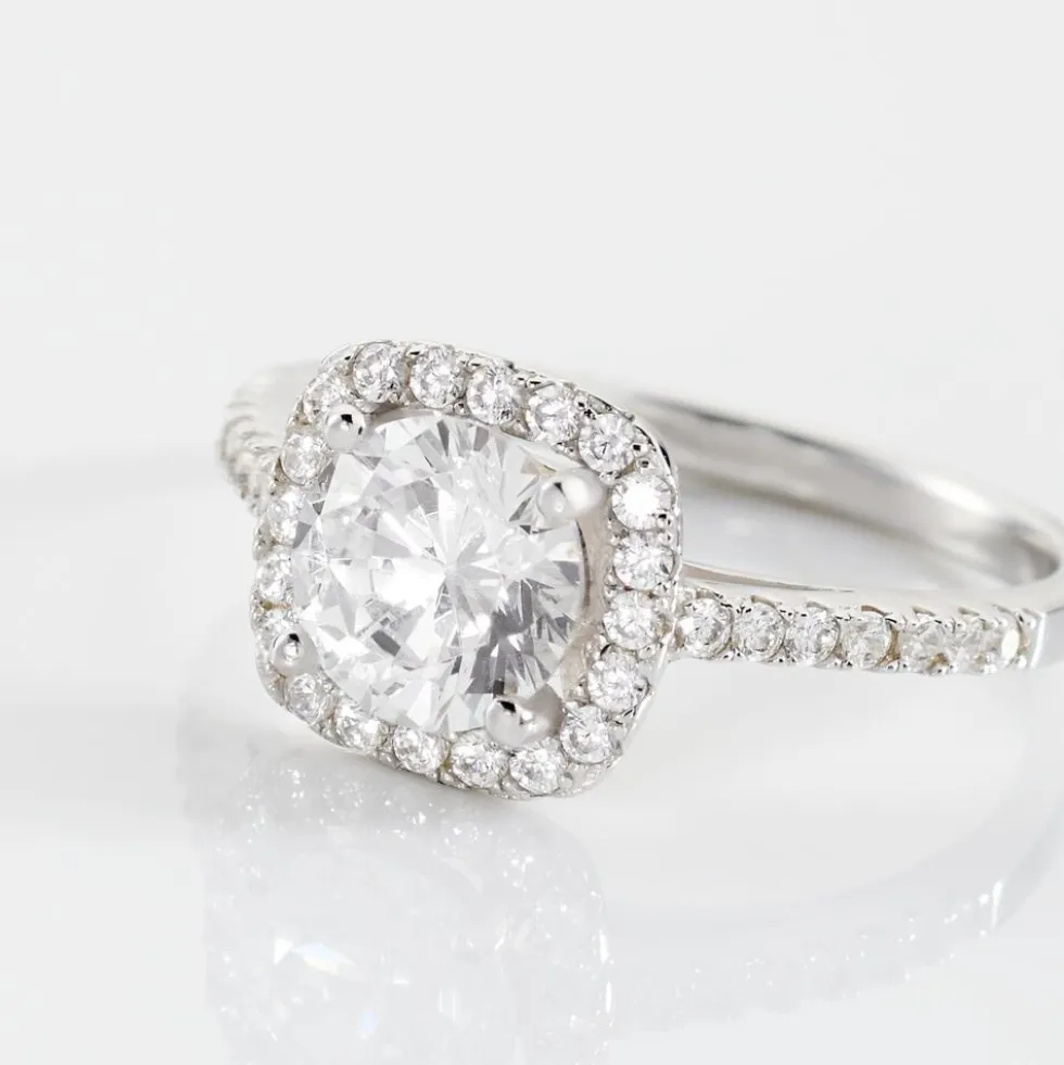 Bague Solitaire Rio Argent Blanc Oxyde De Zirconium