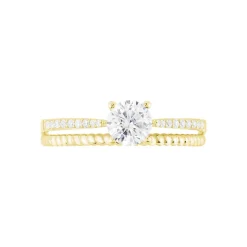 Bague Solitaire Rosemonde Or Jaune Oxyde De Zirconium