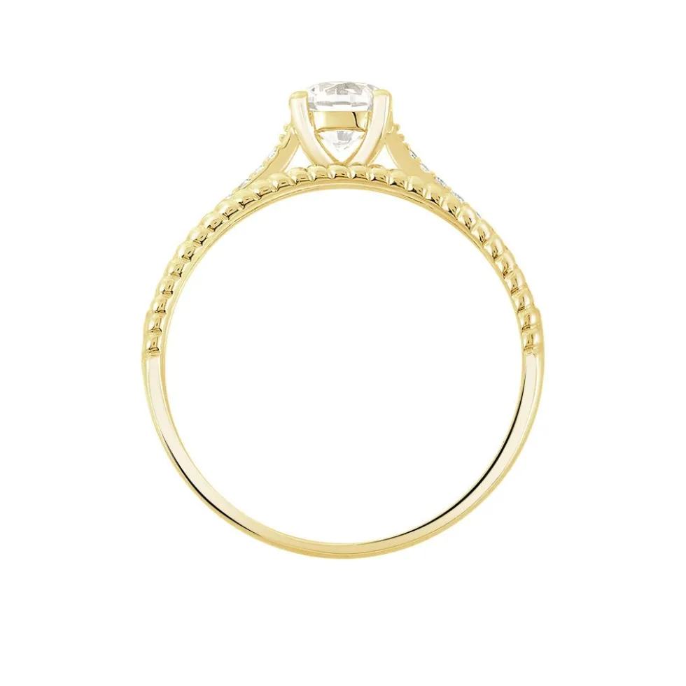 Bague Solitaire Rosemonde Or Jaune Oxyde De Zirconium
