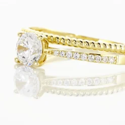 Bague Solitaire Rosemonde Or Jaune Oxyde De Zirconium