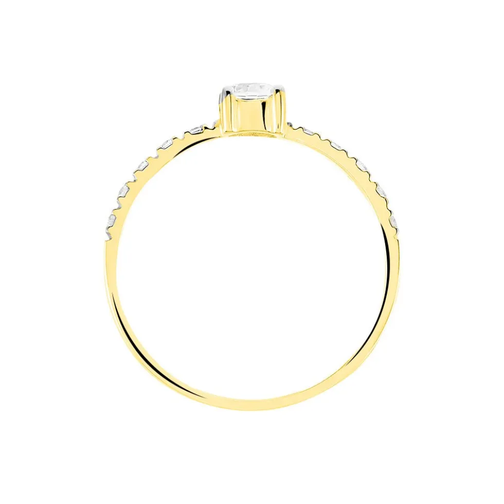 Bague Solitaire Sedonia Or Jaune Oxyde De Zirconium
