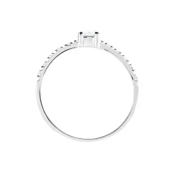 Bague Solitaire Servana Or Blanc Oxyde De Zirconium