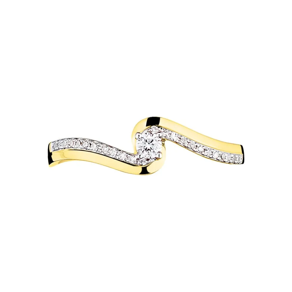 Bague Solitaire Sitan Or Jaune Diamant