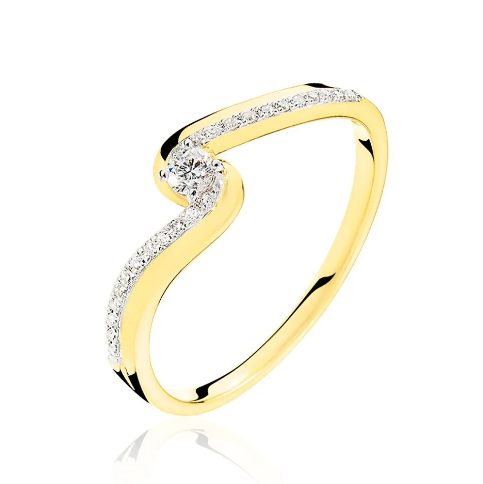 Bague Solitaire Sitan Or Jaune Diamant