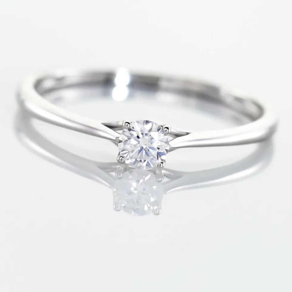 Bague Solitaire Solenia Or Blanc Diamant